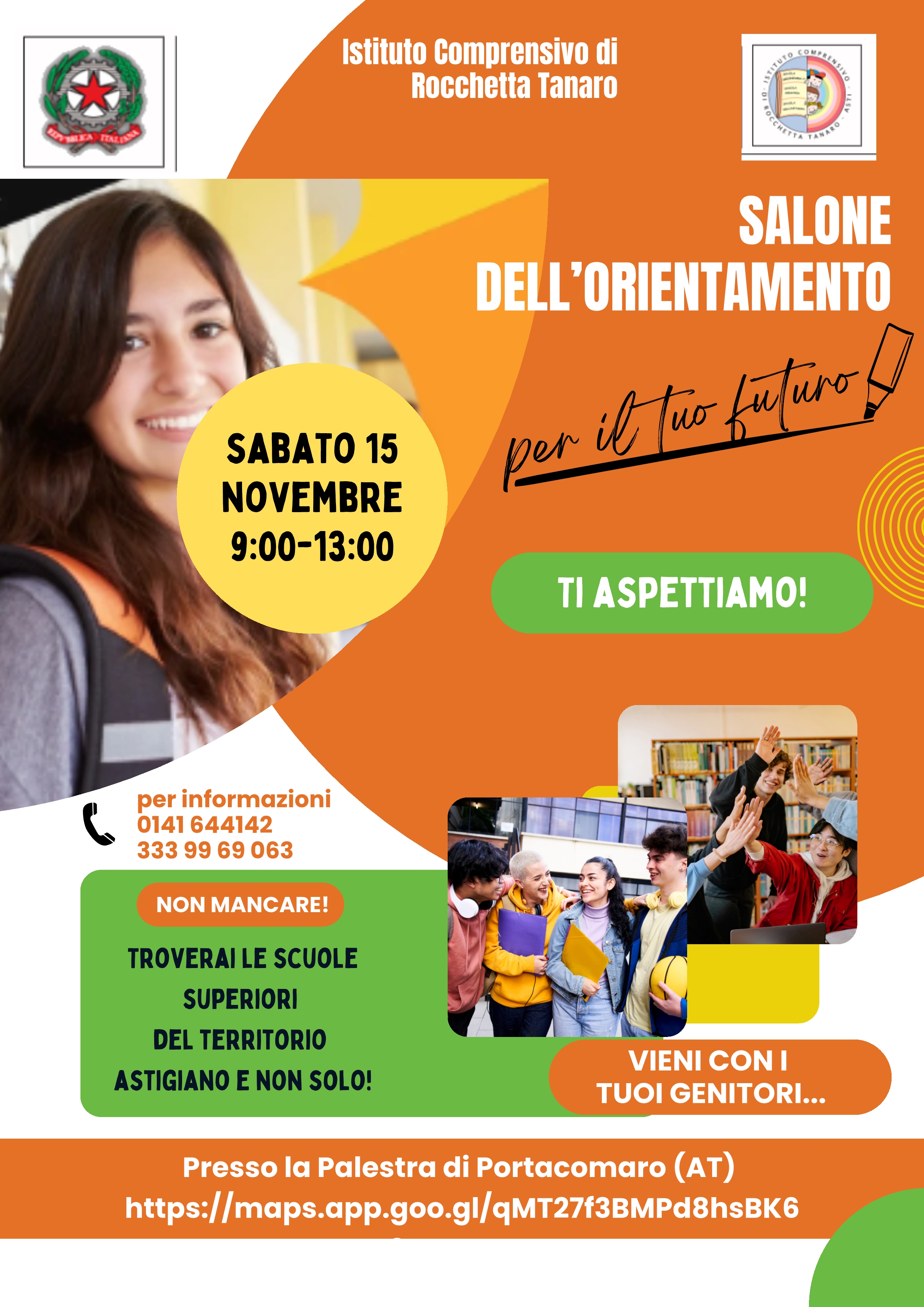 Salone dell'orientamento per la scelta delle scuole superiori sabato 15 novembre
